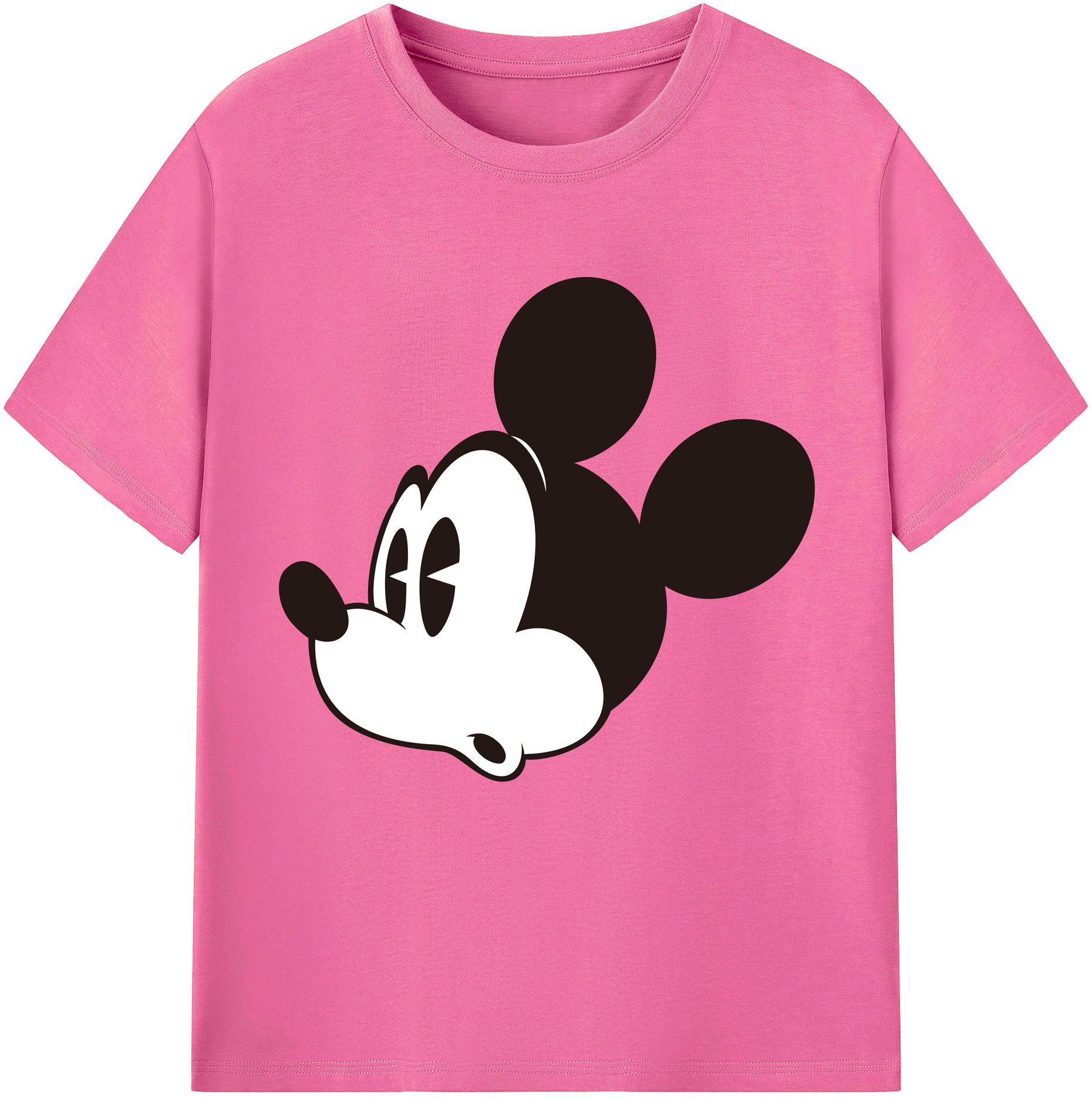 （画像用） ミッキーマウス Mickey Mouse レディースカジュアルプリントTシャツ（綿100％）